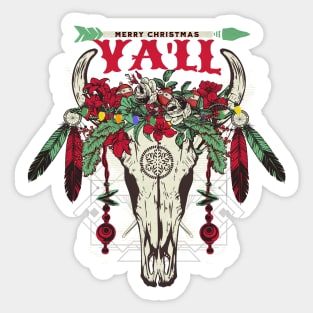 Western Cowboy Christmas Sticker